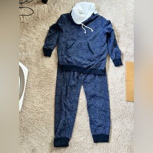 PajamaGram Navy Roll Neck Jogger Set - Women's L NWT